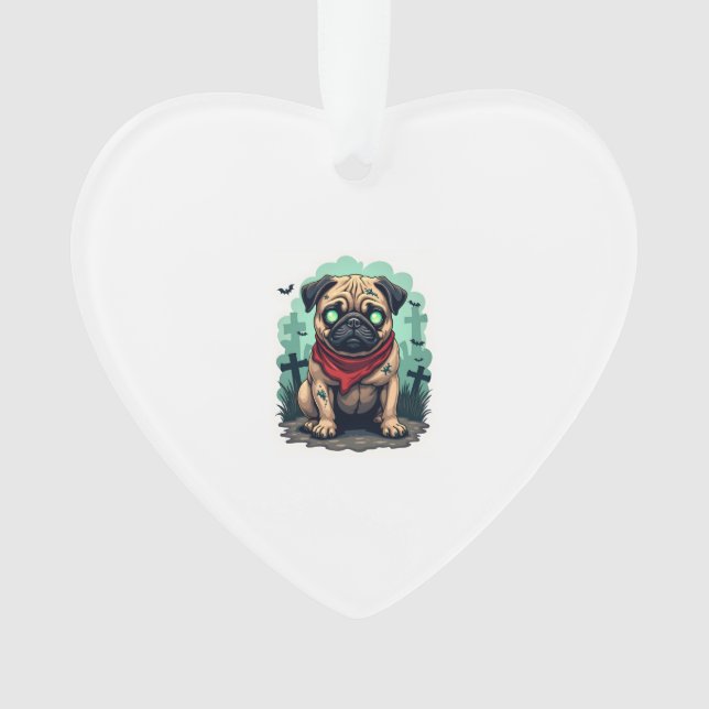 Ornamento Desfile de Pug Zumbi (Frente)