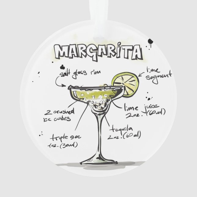 Ornamento Design da receita da bebida de Margarita (Verso)