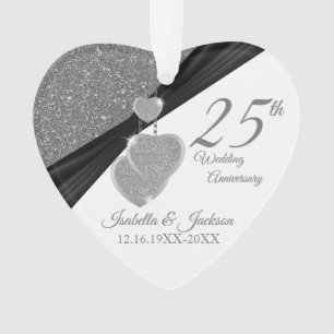Ornamento Design de 25 de Aniversário de Casamento