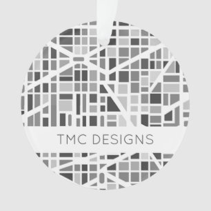 Ornamento Design de Arquitetura Branca de Cinza de Mapa Urba