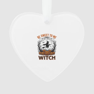 Ornamento Design de Bruxa de Halloween Seja Doce ou Seja Enf