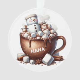 Ornamento Design de Cacau de Boneco de Neve Fofo 