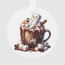 Ornamento Design de Cacau de Boneco de Neve Fofo 