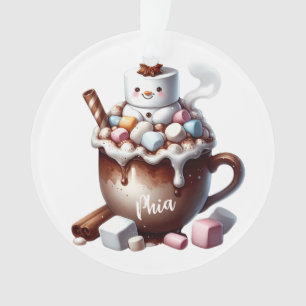 Ornamento Design de Cacau de Boneco de Neve Fofo