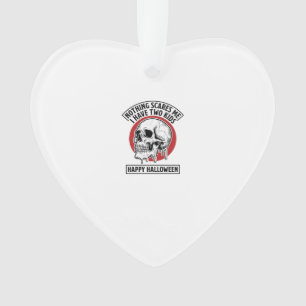 Ornamento Design de Camisa de Caveira de Duas Crianças Engra