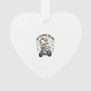 Ornamento Design de Camisa Vintage de Amor de Patinete Funny