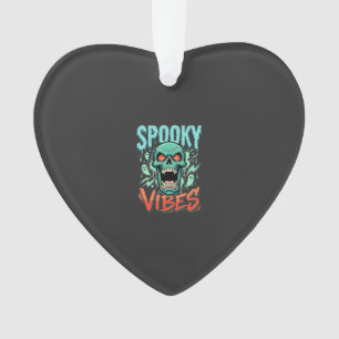 Ornamento Design de Caveira de Fantasma de Halloween Vibes A