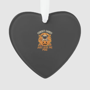 Ornamento Design de Doces de Halloween Engraçado Pug_1