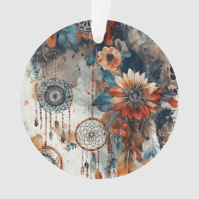 Ornamento Design de estilo Boho com caçadores de sonhos (Frente)