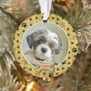 Ornamento Design de Impressão de Pata de Cachorro Simples e