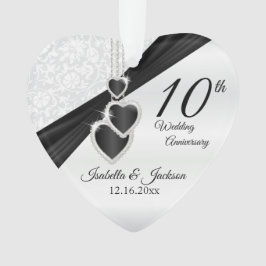 Ornamento Design de lembrança de 10º aniversário de casament