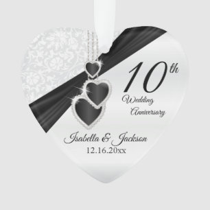 Ornamento Design de lembrança de 10º aniversário de casament