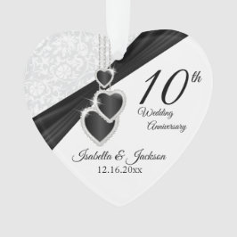 Ornamento Design de Lembrança de 10º Aniversário de Casament