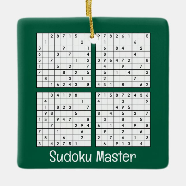 Ornamento Design de Quebra-cabeça de Sudoku (Frente)
