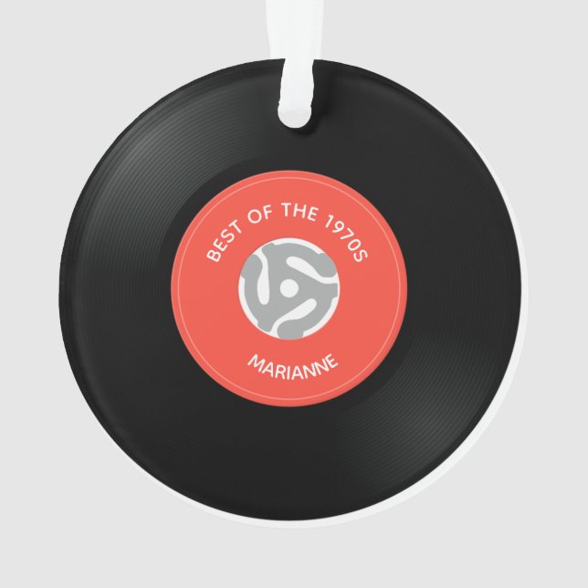 Ornamento Design de Registro de Vinilo, Solteiro de 45 rpm (Verso)