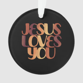 Ornamento Design de Tipografia Cristã Jesus Ama