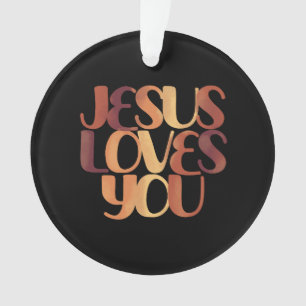 Ornamento Design de Tipografia Cristã Jesus Ama