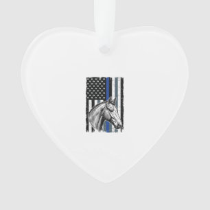 Ornamento Design de Vetor de Bandeira de Cavalo da Linha Azu