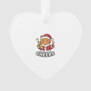 Ornamento Design de Vetor de Gato de Natal Alegra