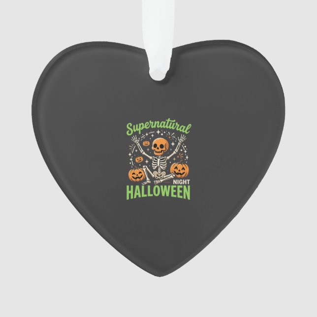Ornamento Design de Vetor de Halloween de Esqueleto Supernat (Frente)