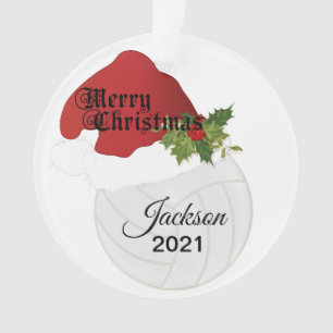 Ornamento Design de Voleibol de Santa Hat  DIY Nome