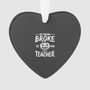 Ornamento Design Divertido de Professora de Halloween com Va
