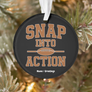 Ornamento Design Retro Dia de Jogo de Futebol Snap Into Acti