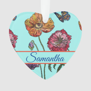 Ornamento Desorte de Natal das Garotas com Aquarela Floral P