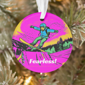 Ornamento Destemido - Esquiador de Snowboard