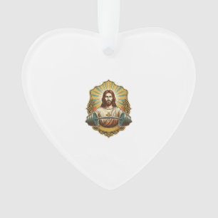 Ornamento Determinado Jesus Haltere de Ferro Pesado Levantam