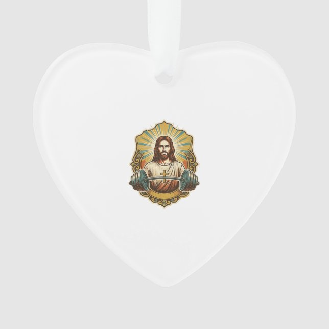 Ornamento Determinado Jesus Haltere de Ferro Pesado Levantam (Frente)