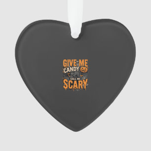 Ornamento Dia das Bruxas Me Dê Doce Gato Assustador