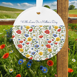 Ornamento Dia das Mães Flores Silvestres Coloridas Personali