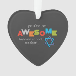 Ornamento Dia de Apreciação de Professores da Escola Hebraic