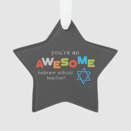 Ornamento Dia de Apreciação de Professores da Escola Hebraic