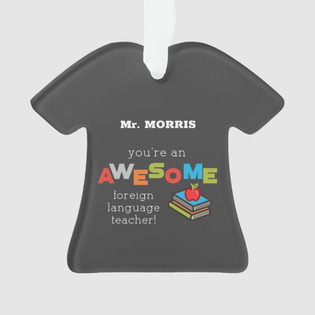 Ornamento Dia de Apreciação de Professores de Língua Estrang (Frente)