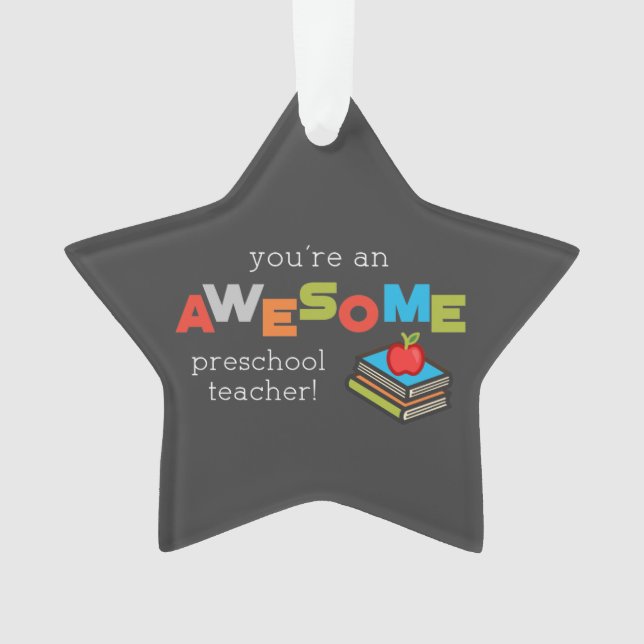 Ornamento Dia de Apreciação do Professor da Pré-escola, Incr (Frente)