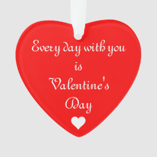 Ornamento Dia de os namorados Romântico do Coração Vermelho