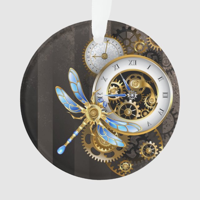 Ornamento Dials Steampunk com Libélula (Frente)