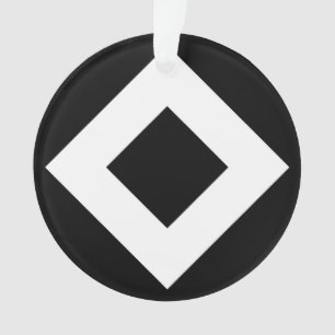 Ornamento Diamante Preto, Borda Branca Negrito
