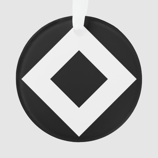 Ornamento Diamante Preto, Borda Branca Negrito (Frente)