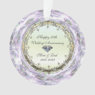 Ornamento Diamantes Elegantes 50º Aniversário de Casamento