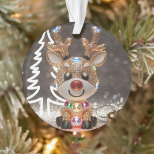 Ornamento Diamond Dazzling Rudolf: Uma Gema de Natal 3D