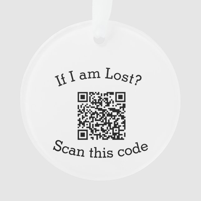 Ornamento Digitalize código QR perdido encontrado código do  (Frente)