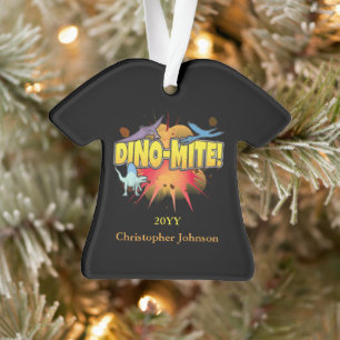 Ornamento Dinossaur Lover Dynamite Dino-mite Pun