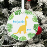 Ornamento Dinossauro Amarelo Brontosaurus Keepsauro Natal<br><div class="desc">Dinossauro Amarelo Brontossauro Tropical Keepsasasaame Natal * Os produtos de coordenação estarão disponíveis no nosso compro. Entre em contato conosco se precisar deste design aplicado a um produto específico para criar seu próprio item de correspondência exclusivo! Muito obrigado por ter visto um DoodleLulu até 2 de junho, design de inseto!...</div>