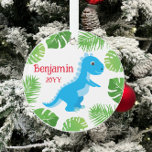 Ornamento Dinossauro Azul T-Rex Maneira Tropical Natal<br><div class="desc">O Enfeites de natal de Keepsasasasak Tropical T-Rex do Dinossauro * Coordenando produtos estará disponível em nosso compro. Entre em contato conosco se precisar deste design aplicado a um produto específico para criar seu próprio item de correspondência exclusivo! Muito obrigado por ter visto um DoodleLulu até 2 de junho, design...</div>