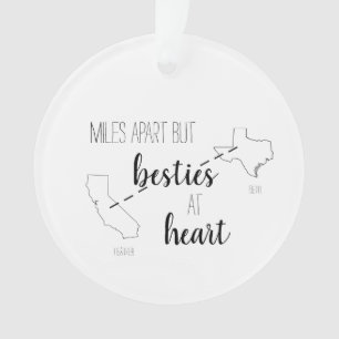 Ornamento Distancie-se, mas Besties no coração Melhor Estado
