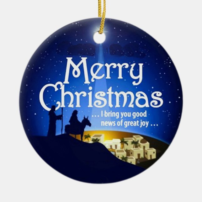 Ornamento do 2:10 de Luke da alegria do Feliz (Frente)