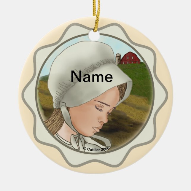 Ornamento do Amish Girl Bonnet (Frente)